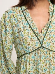 PixieGirl Petite Green Ditsy Frill Trim Midaxi Dress - Image 4 of 5