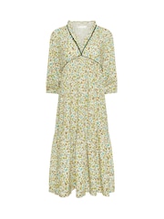 PixieGirl Petite Green Ditsy Frill Trim Midaxi Dress - Image 5 of 5