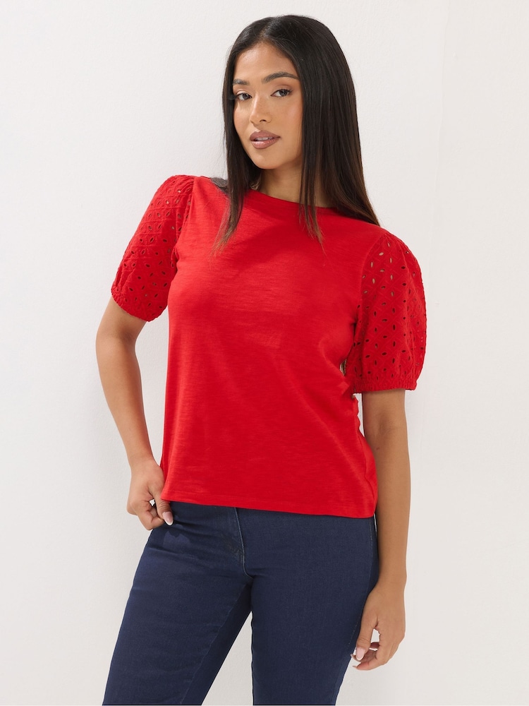 تيشِرت مطرَّز بكُم منفوخ للأحجام الصغيرة من M&Co - صورة 1 من 5