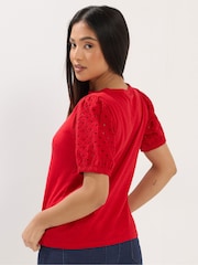 تيشِرت مطرَّز بكُم منفوخ للأحجام الصغيرة من M&Co - صورة 3 من 5