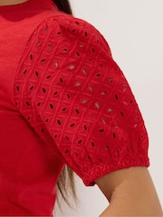 تيشِرت مطرَّز بكُم منفوخ للأحجام الصغيرة من M&Co - صورة 4 من 5