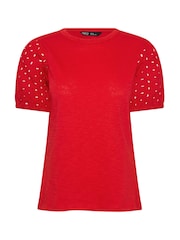 تيشِرت مطرَّز بكُم منفوخ للأحجام الصغيرة من M&Co - صورة 5 من 5