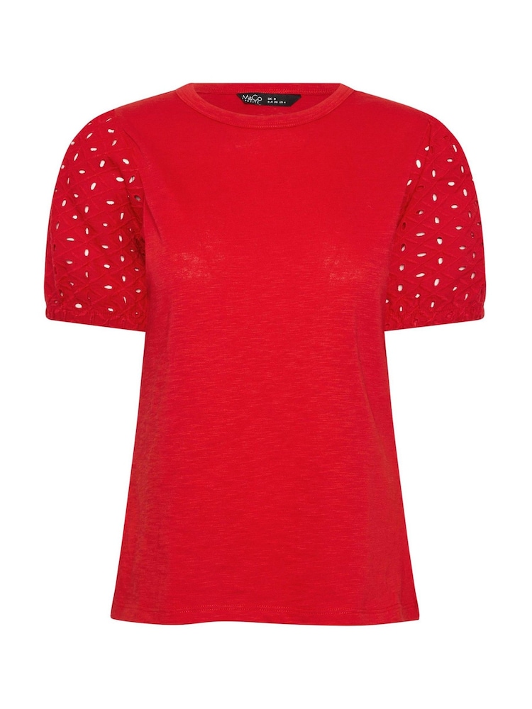 تيشِرت مطرَّز بكُم منفوخ للأحجام الصغيرة من M&Co - صورة 5 من 5