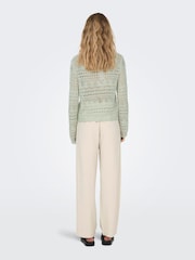 JDY Grey Long Sleeve Crochet Jumper - Image 2 of 6