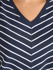 Evans Blue Stripe Premium Cotton Vest Top - Image 4 of 4