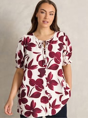 Evans Red Short Sleeve Airflow Boho Blouse - Image 2 of 6