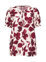 Evans Red Short Sleeve Airflow Boho Blouse - Image 6 of 6