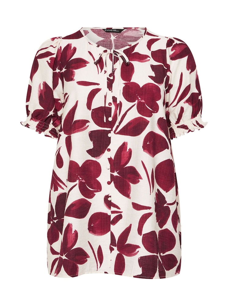 Evans Red Short Sleeve Airflow Boho Blouse - Image 6 of 6 Evans Red Short Sleeve Airflow Boho Blouse - Image 6 of 6