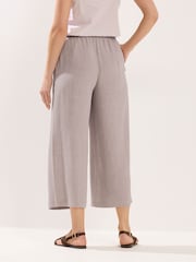Long Tall Sally Natural Linen Crop Trousers - Image 3 of 5