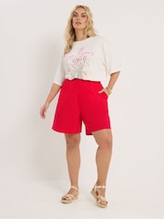 Красный - Шорты со сборками Yours Curve - Изображение 3 6