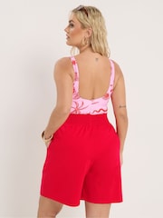 Красный - Шорты со сборками Yours Curve - Изображение 4 6