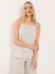 Long Tall Sally Natural Stripe Vest Top - Image 1 of 5
