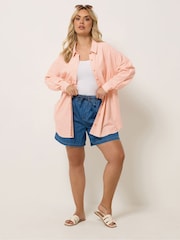 Yours Curve Orange Long Sleeve Shirt - Image 3 of 6