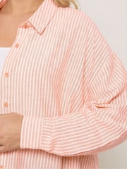 Yours Curve Orange Long Sleeve Shirt - Image 5 of 6