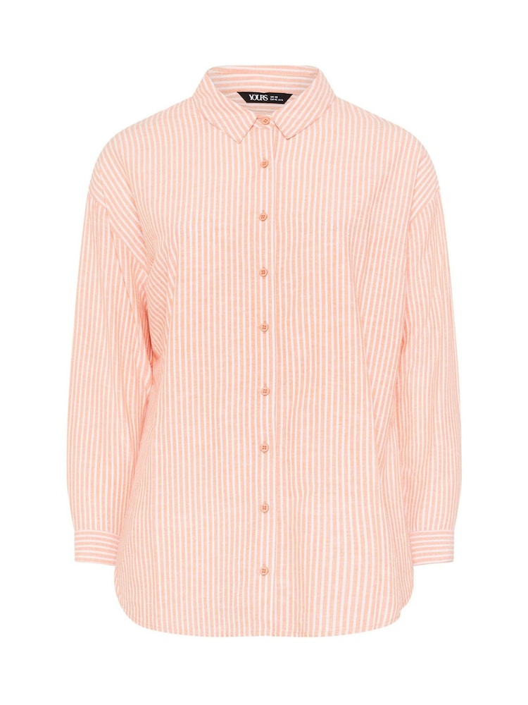 Yours Curve Orange Long Sleeve Shirt - Image 6 of 6