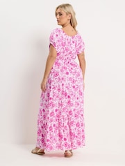 Rosa - Yours Curve Bardot Maxikjole med Knyting i Halsen - Bilde 2 av 5