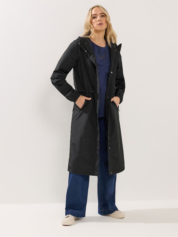 Long Tall Sally Black Waterproof Longline Jacket - Image 1 of 5