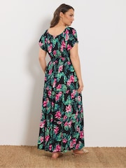 Svart - Yours Curve Bardot Maxikjole med Knyting i Halsen - Bilde 2 av 5