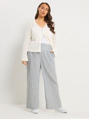 Yours Curve Cream Pointelle Knitted Cardigan - Image 5 of 6