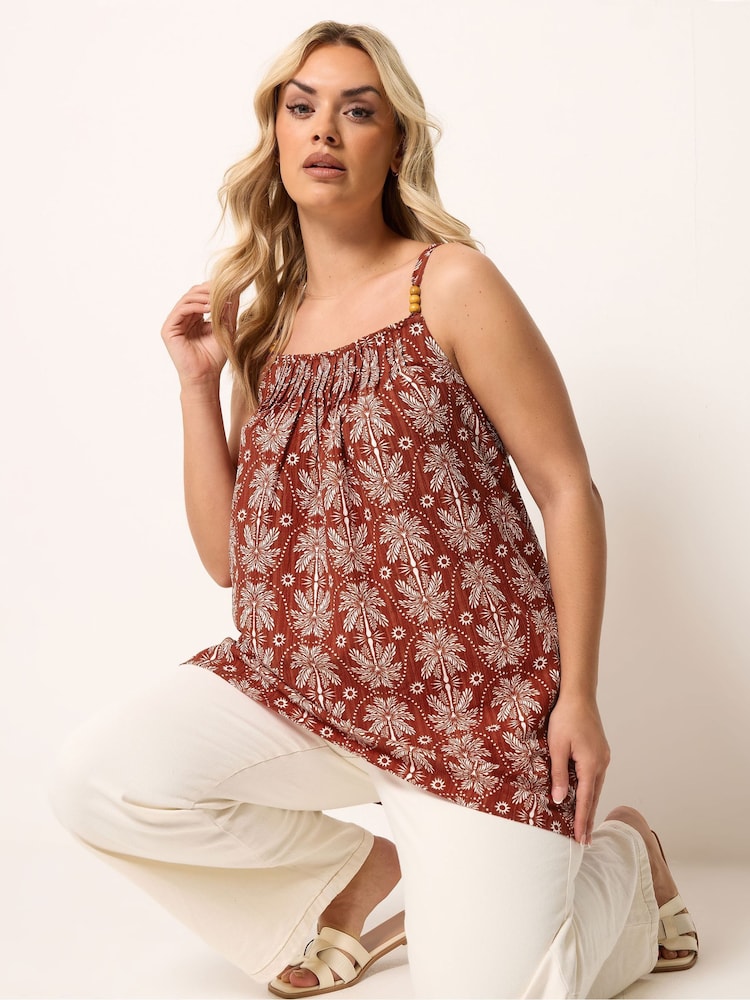 Yours Curve Red Pleated Cami - Image 1 of 5 Yours Curve Red Pleated Cami - Image 1 of 5