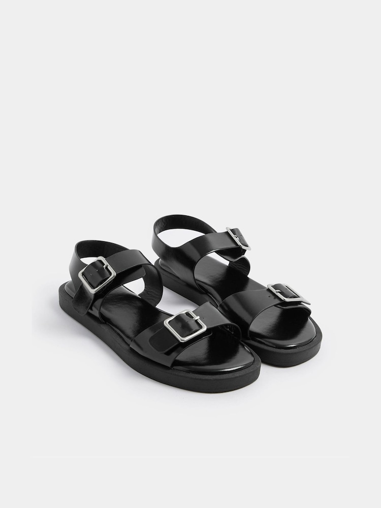 Yours Curve Black Wide Fit EEE Sandal - Image 2 of 4 Yours Curve Black Wide Fit EEE Sandal - Image 2 of 4