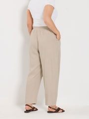 Yours Curve Natural Barrel Leg Trousers - Image 2 of 5
