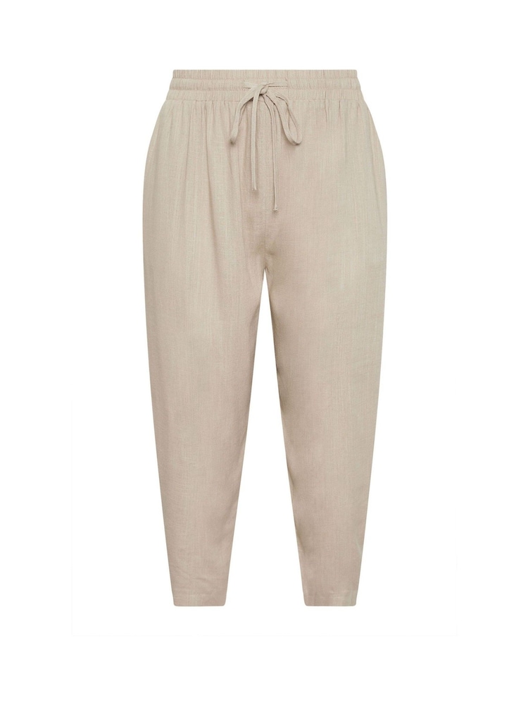 Yours Curve Natural Barrel Leg Trousers - Image 5 of 5 Yours Curve Natural Barrel Leg Trousers - Image 5 of 5