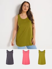 Yours Curve Grey Core Basic Vests 3 Pack - Image 1 of 9