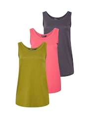 Yours Curve Grey Core Basic Vests 3 Pack - Image 6 of 9