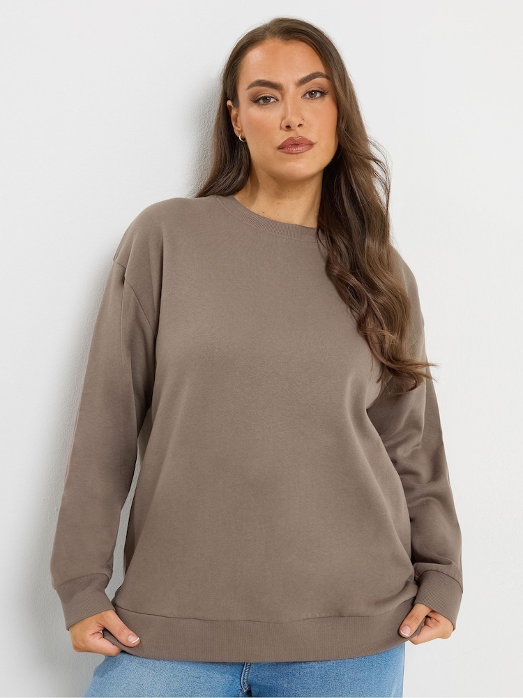 Yours Curve Brown Sweatshirts 2 Pack - Image 2 of 8