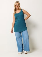 Yours Curve Blue Core Basic Vests 2 Pack - Image 5 of 8