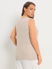 Yours Curve Natural Button Through Knitted Waistcoat - Image 4 of 6