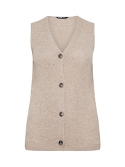 Yours Curve Natural Button Through Knitted Waistcoat - Image 6 of 6