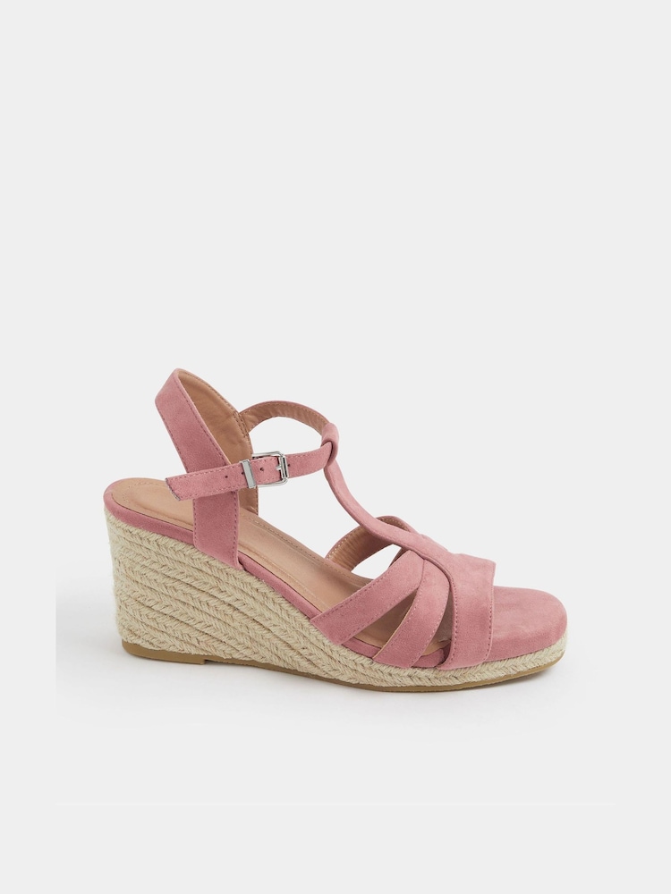 Yours Curve Pink Extra Wide Fit Extra Sandals - Image 2 of 5
