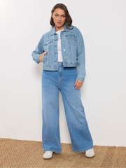 Yours Curve Light Blue Denim Jacket - Image 2 of 5