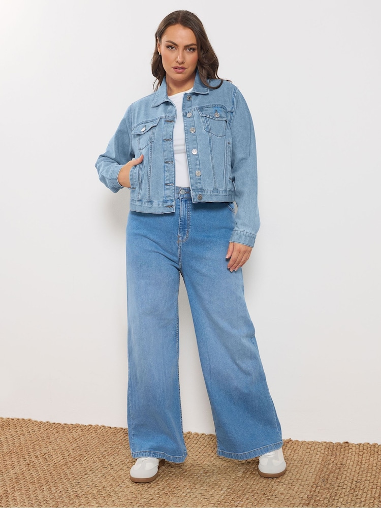 Yours Curve Light Blue Denim Jacket - Image 2 of 5