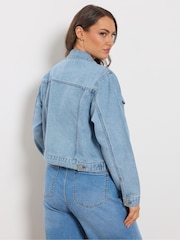 Yours Curve Light Blue Denim Jacket - Image 3 of 5