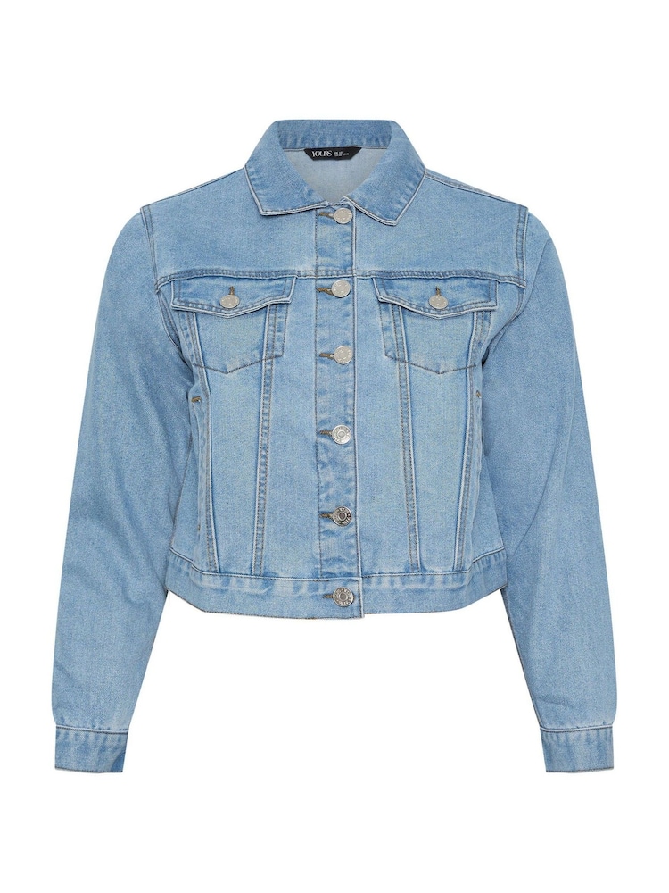 Yours Curve Light Blue Denim Jacket - Image 5 of 5