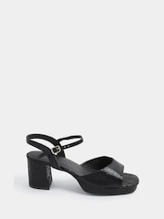 Yours Curve Black Extra Wide Fit Square Toe Occasion Platform Sandals - Image 3 of 5