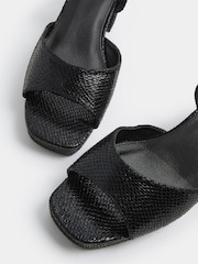 Yours Curve Black Extra Wide Fit Square Toe Occasion Platform Sandals - Image 5 of 5
