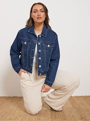 Yours Curve Blue Denim Jacket - Image 1 of 6