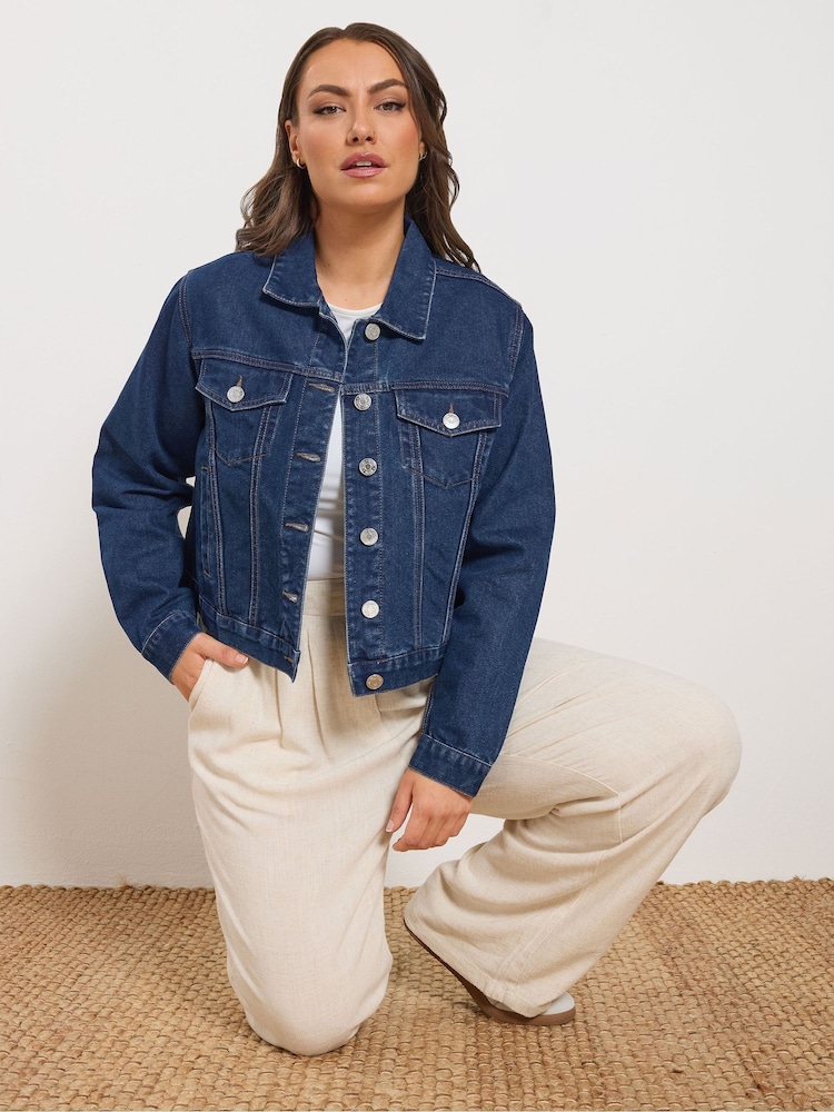 Yours Curve Blue Denim Jacket - Image 1 of 6