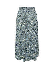 Yours Curve Blue Ditsy Border Midaxi Skirt - Image 5 of 5