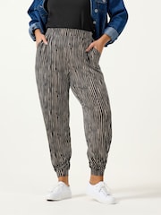 Yours Curve Black Cuffed Harem Trousers - Image 1 of 5