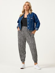 Yours Curve Black Cuffed Harem Trousers - Image 3 of 5