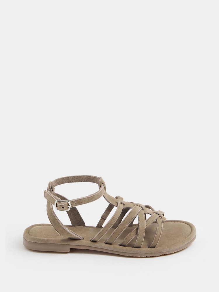 لون طبيعي - صندل جلاديتور شمواه صناعي مقاس بالغ العرض من Yours Curve - Image 2 of 5