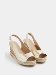 Yours Curve Gold Wide Fit EEE Extra-Wide Fit Faux Leather Snake Wedge Sandals - Image 2 of 5