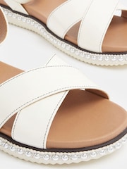 Yours Curve White Extra Wide Fit EEE Cross Over Strap Sandals - Image 5 of 5