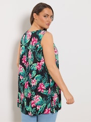 Yours Curve Black Front Vest Top - Image 3 of 5