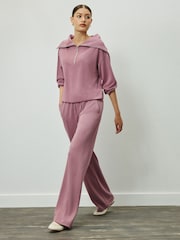 Pink Wide Leg Joggers - Image 1 of 8